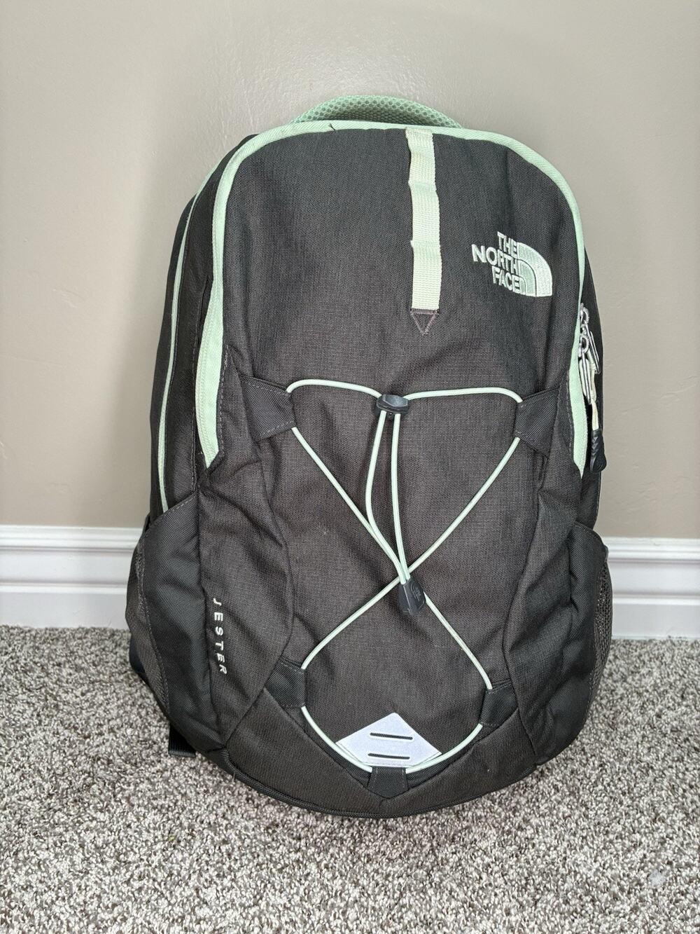 The North Face Jester Backpack Gorpcore Gray Mint Green Laptop Bookbag Travel 27